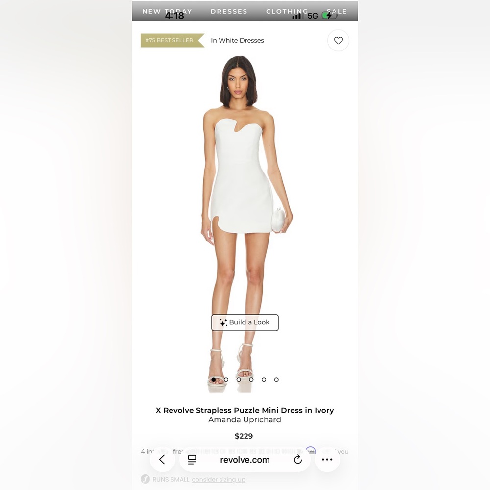 Amanda Uprichard X Revolve Strapless Puzzle Mini Dress in Ivory